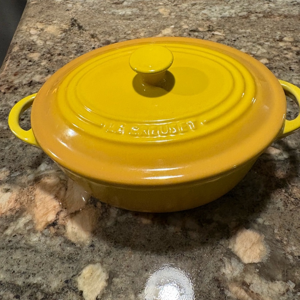 Le Creuset Mustard Yellow Stoneware Casserole